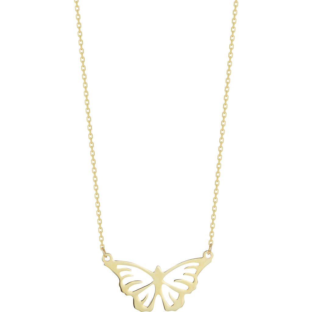 Ember Fine Jewelry 14k Yellow Gold Butterfly Pendant Necklace In Gold