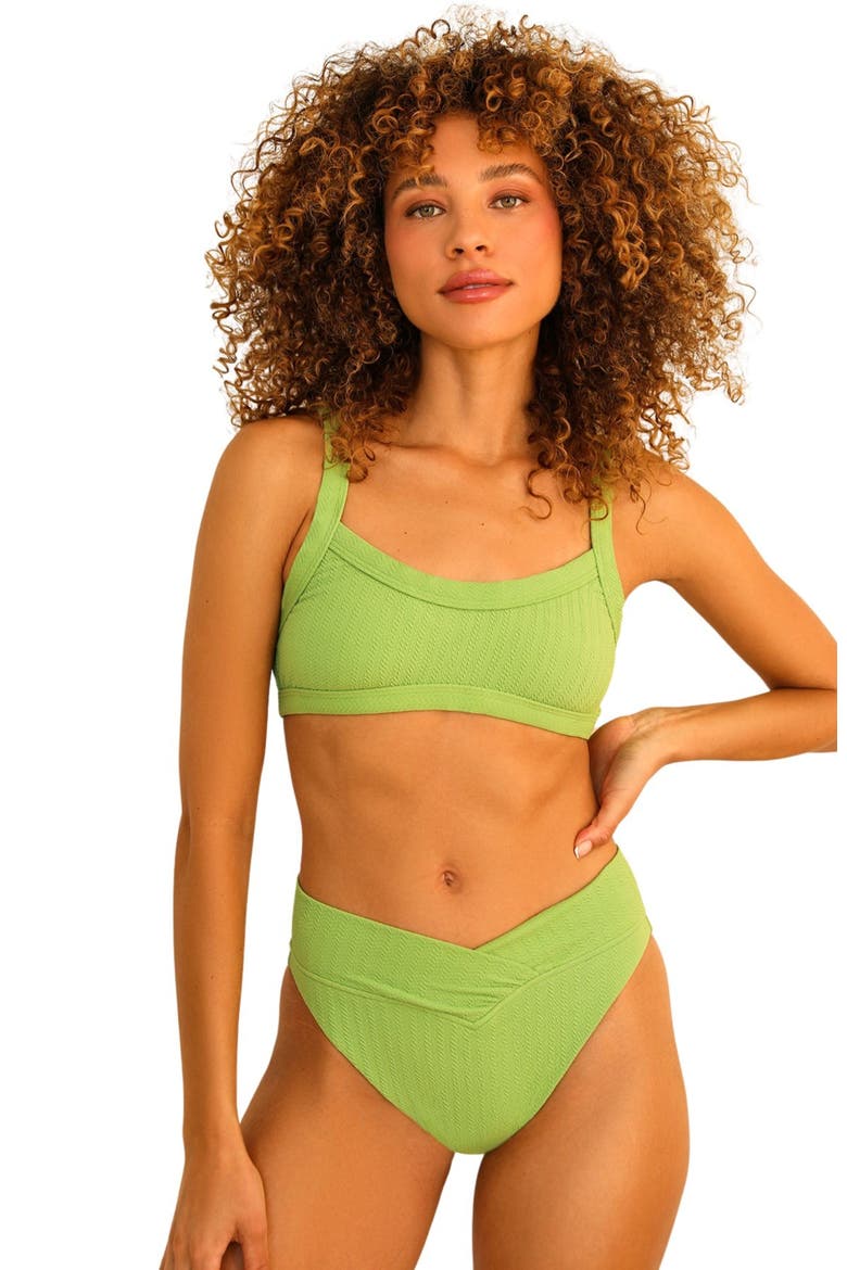 Kelly Bandeau Bikini Top, Main, color, Avocado