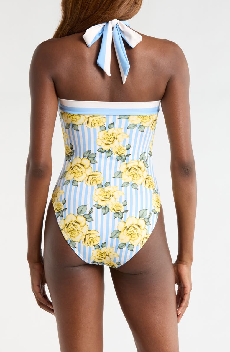 Hutch Halter One-Piece Swimsuit, Alternate, color, Yellow Rose