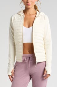 Zella Seamless Mixed Media Puffer Jacket