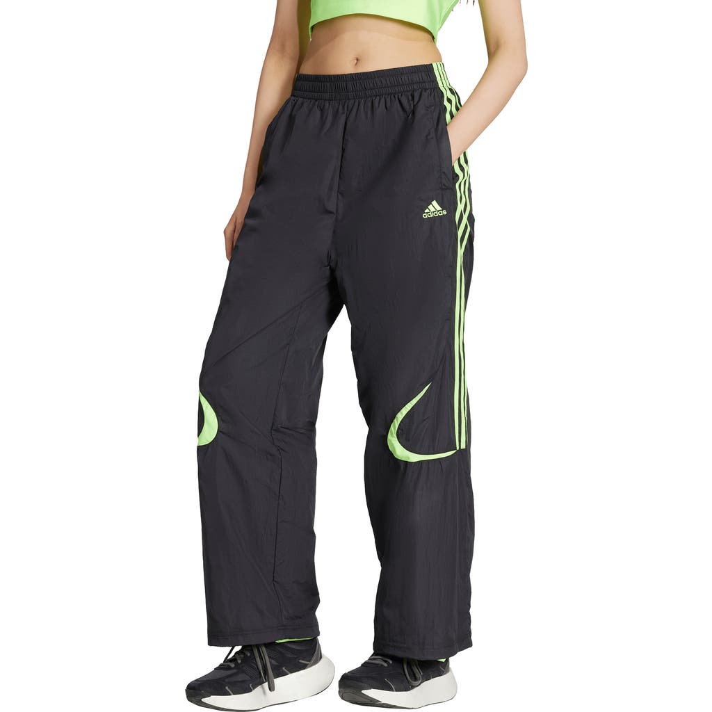 Adidas Originals Teamgeist Oversize Recycled Nylon Track Pants In Black