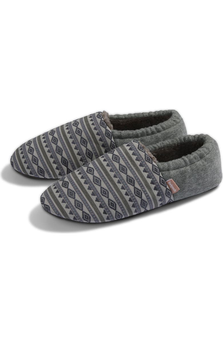 Feelgoodz Mens Laidback Slipper Artisan Woven Indoor Closed Heel House Shoes, Main, color, Hemlock