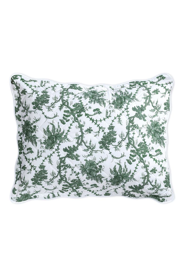 San Cristobal Toile Cotton Pillow Sham, Alternate, color, GREEN