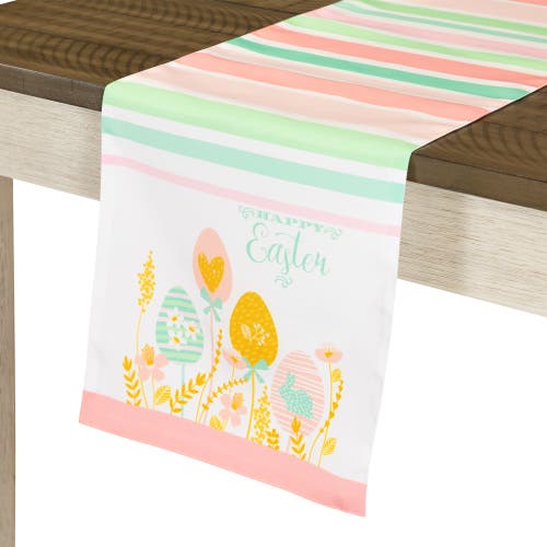 Northlight Striped Pastel Happy Easter Table Runner