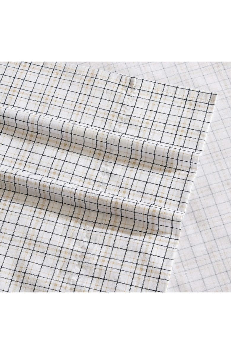 Nautica Malor Plaid 200 Thread Count Cotton Percale Sheet Set, Alternate, color, Sea Wheat/ Navy