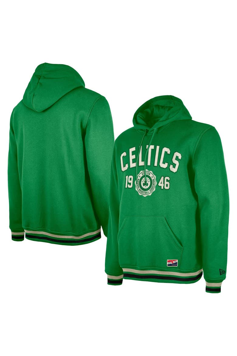 Men's New Era Kelly Green Boston Celtics Throwback Vintage Pullover Hoodie, Alternate, color, Kelly Green