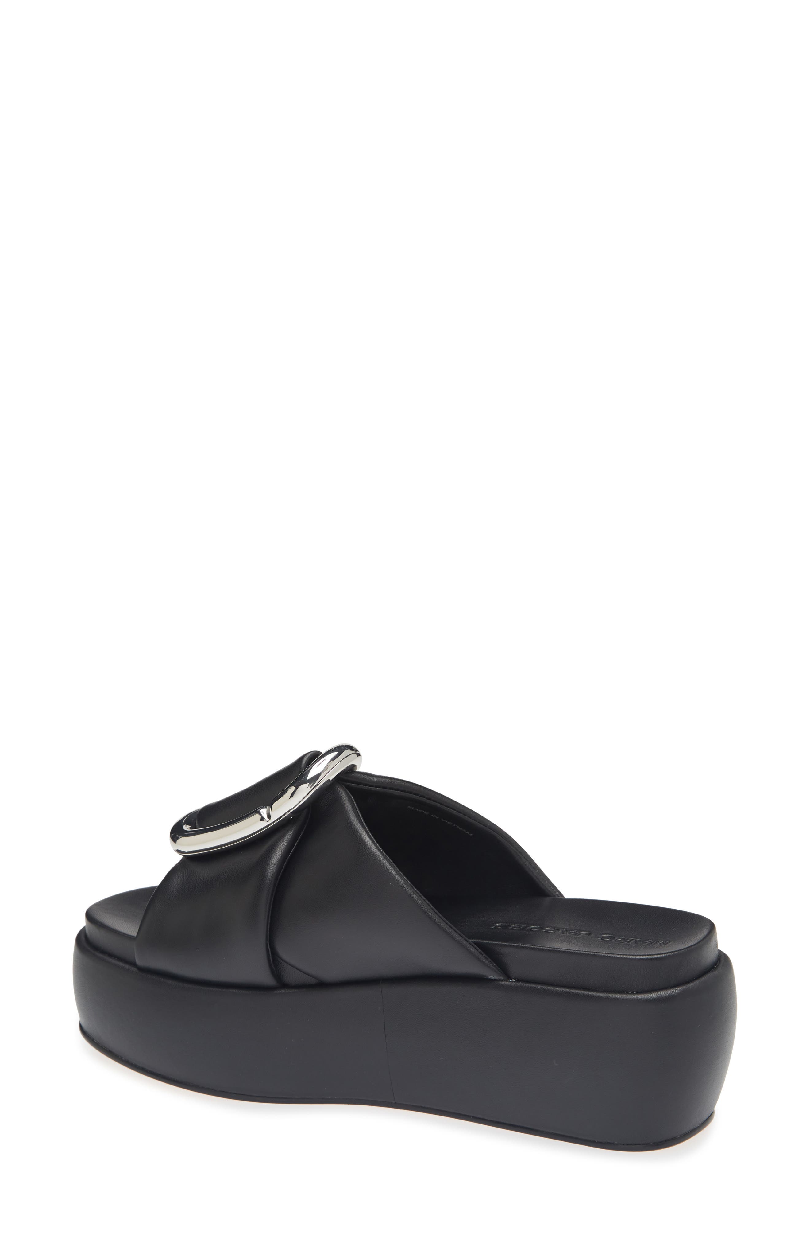 Marc Jacobs The Pop J Marc Platform Wedge Slide Sandal, Alternate, color, Black