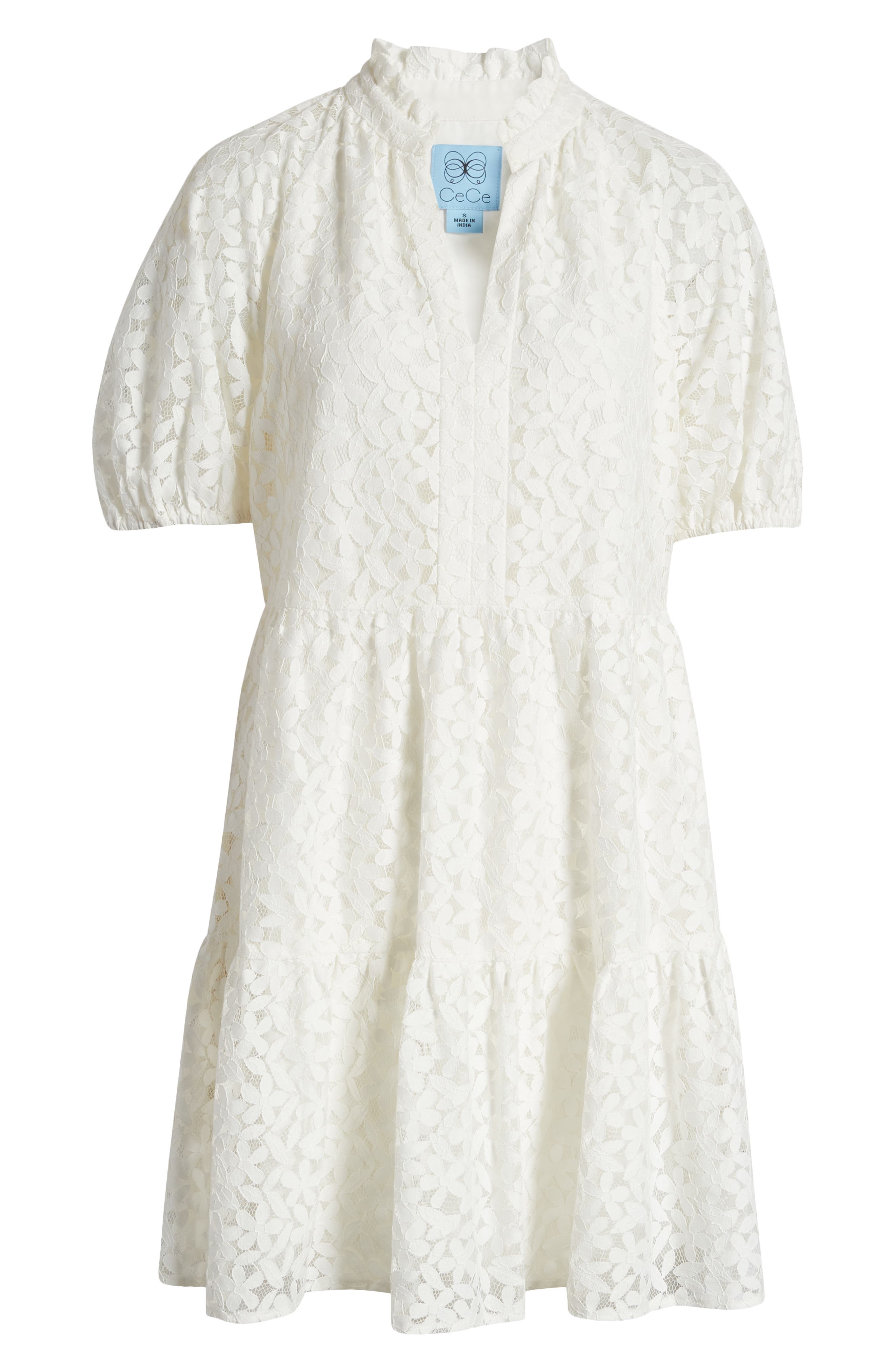 cece short sleeve babydoll dress CeCe Women's Short Sleeve Geo Print Tiered Babydoll Dress, Large