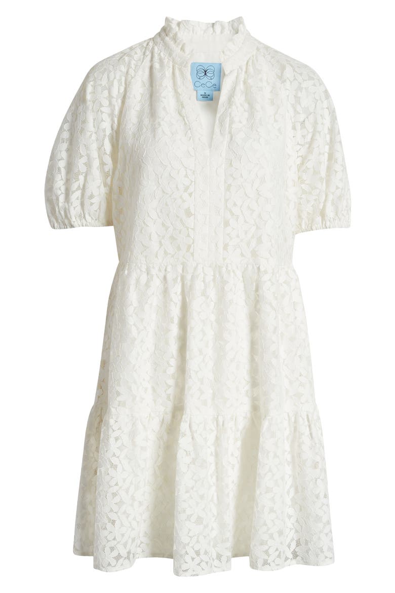 Puff Sleeve Babydoll Lace Minidress, Alternate, color, NEW IVORY