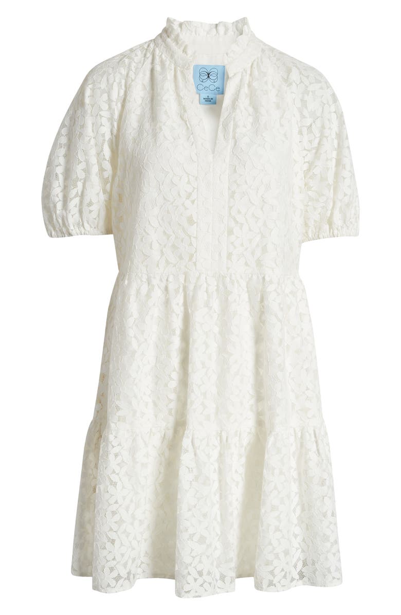 CeCe Puff Sleeve Babydoll Lace Minidress, Alternate, color, New Ivory