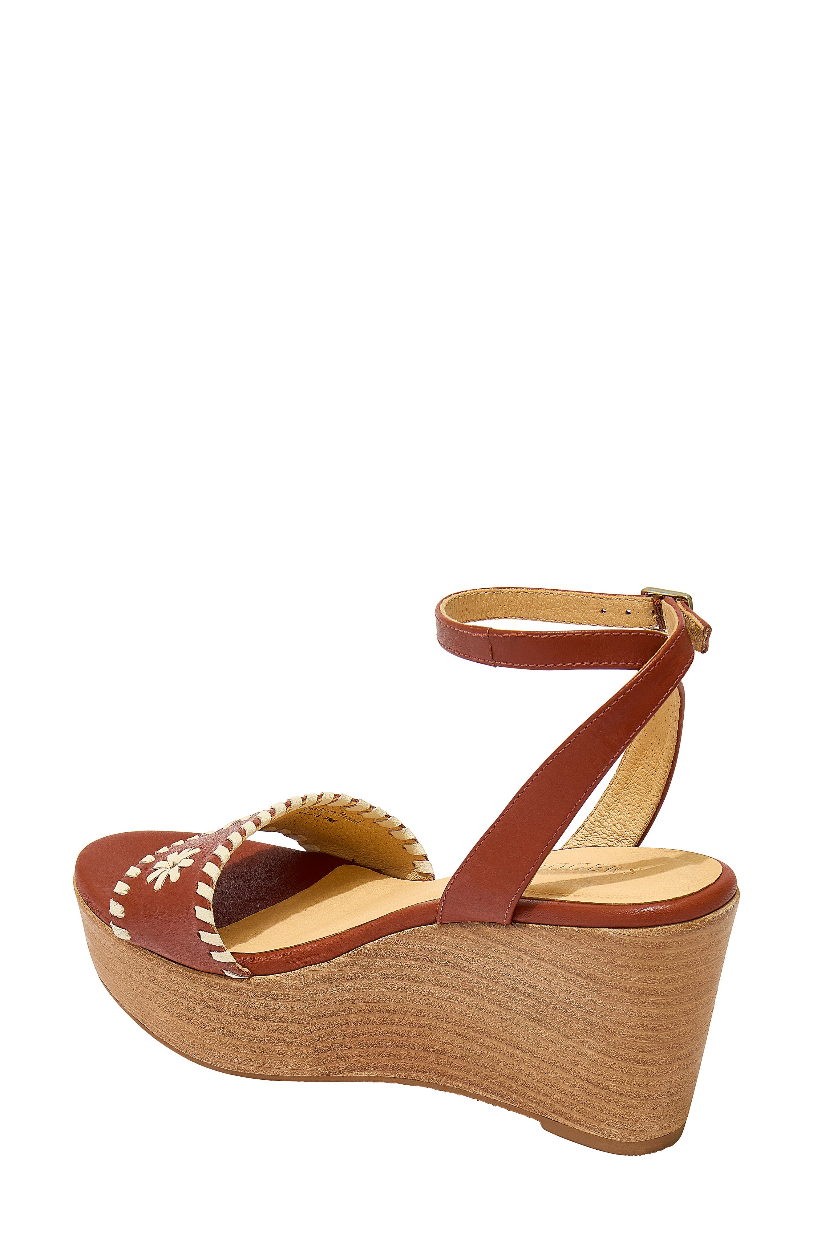 Ferry Stacked Platform Wedge Sandal, Alternate, color, LUGGAGE/ IVORY