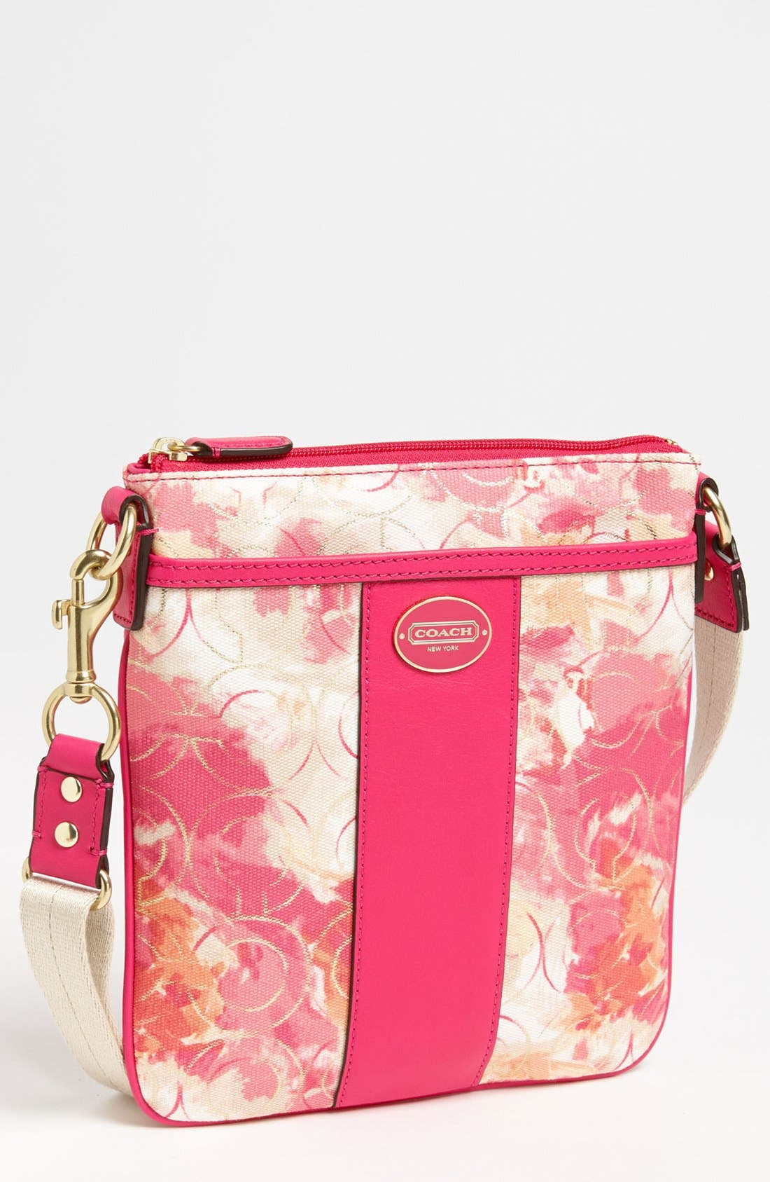 'Swingpack' Floral Print Crossbody Bag, Main, color, CORAL MULTI