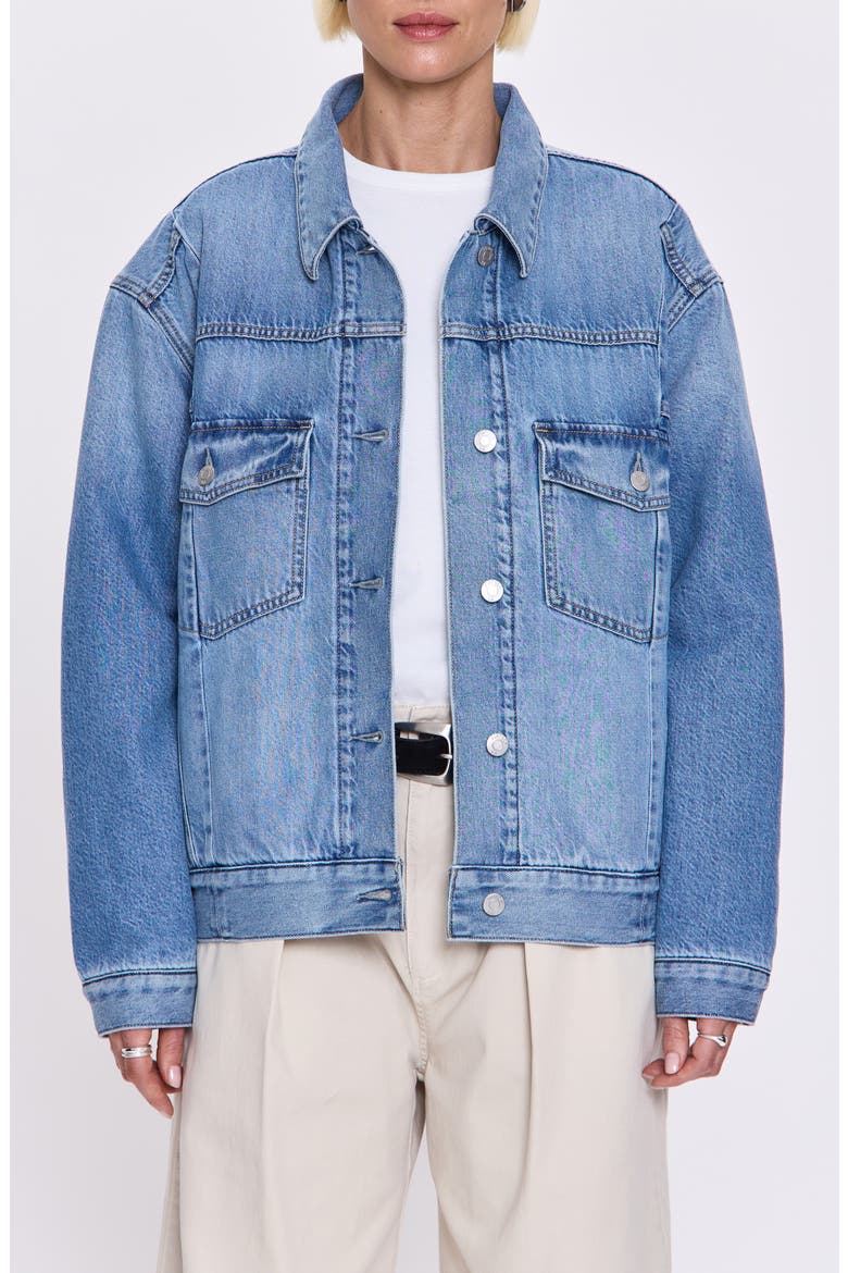 Landon Padded Denim Trucker Jacket, Main, color, PRESTIGE