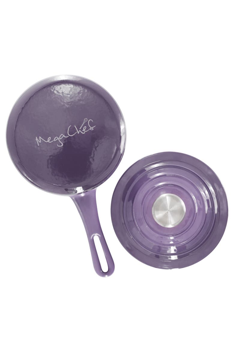 2 Quart Enameled Cast Iron Sauce Pan, Alternate, color, Purple