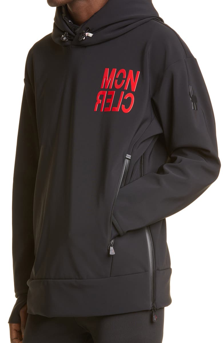 Moncler Grenoble Logo Windproof Fleece Hoodie, Alternate, color, 
