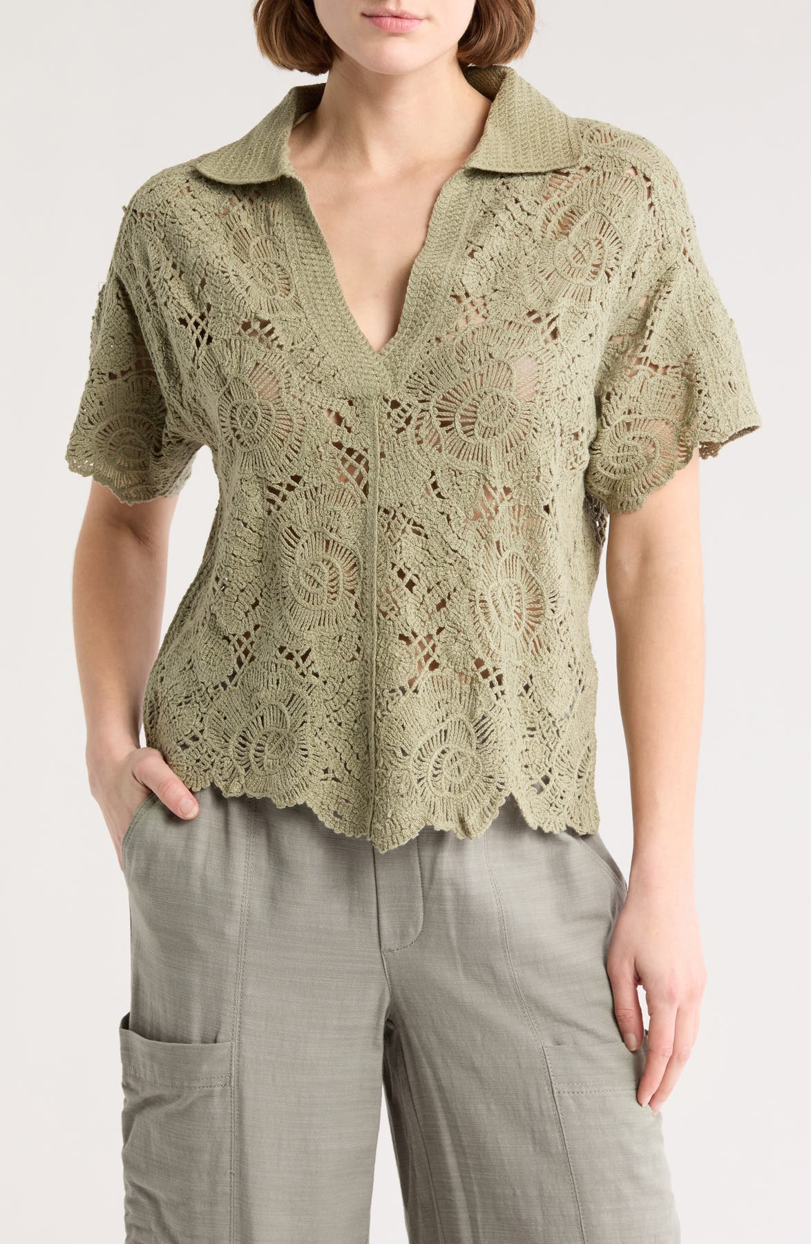 Democracy Short Sleeve Open Stitch Polo