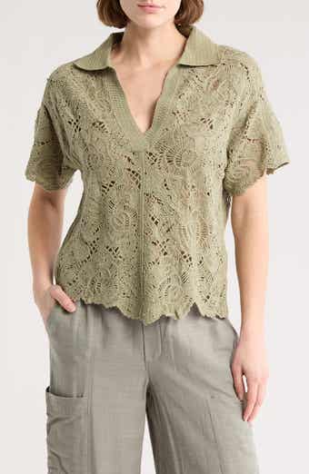 Democracy Short Sleeve Open Stitch Polo