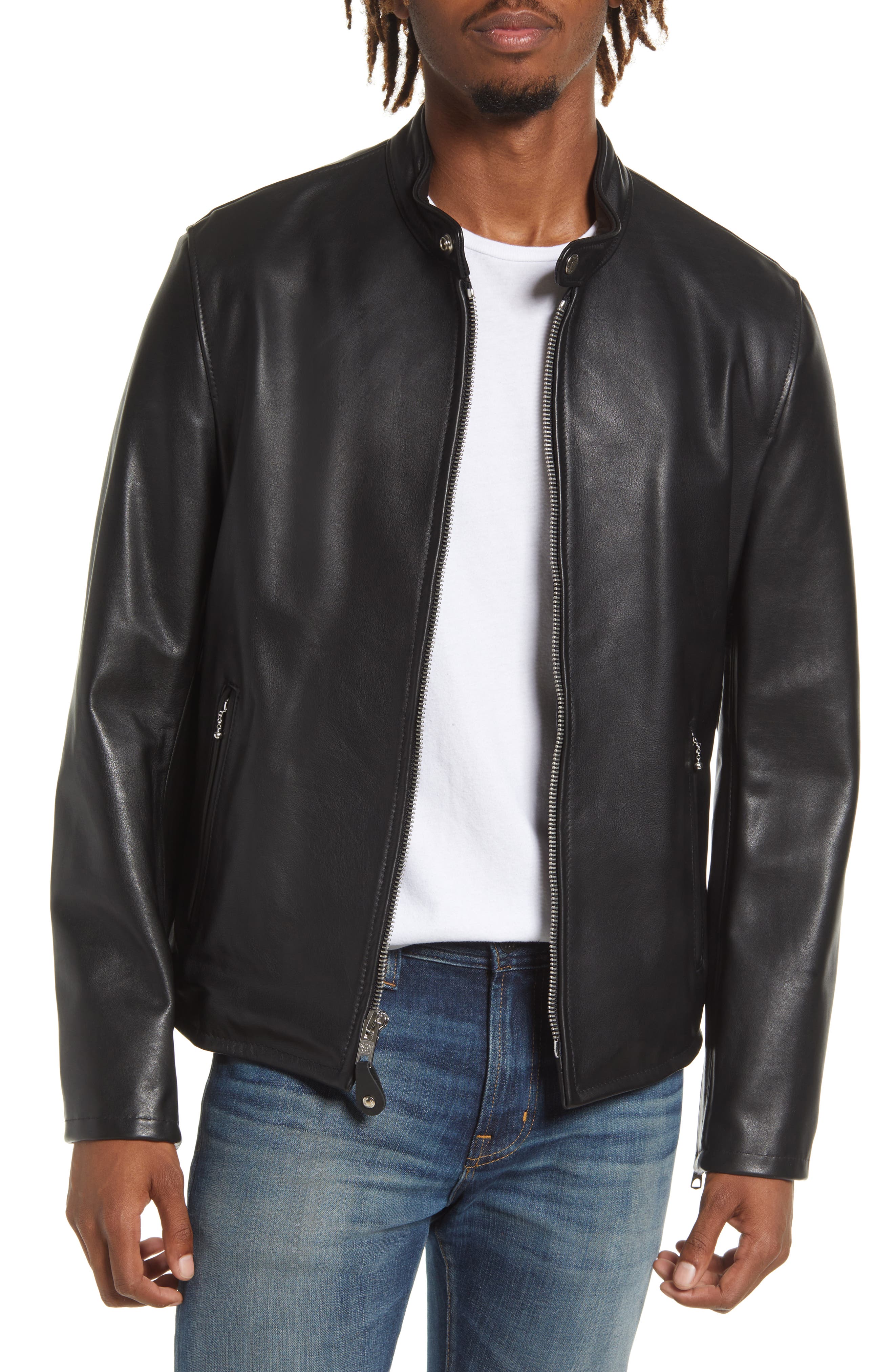 Cafe Racer Slim Fit Cowhide Leather Jacket