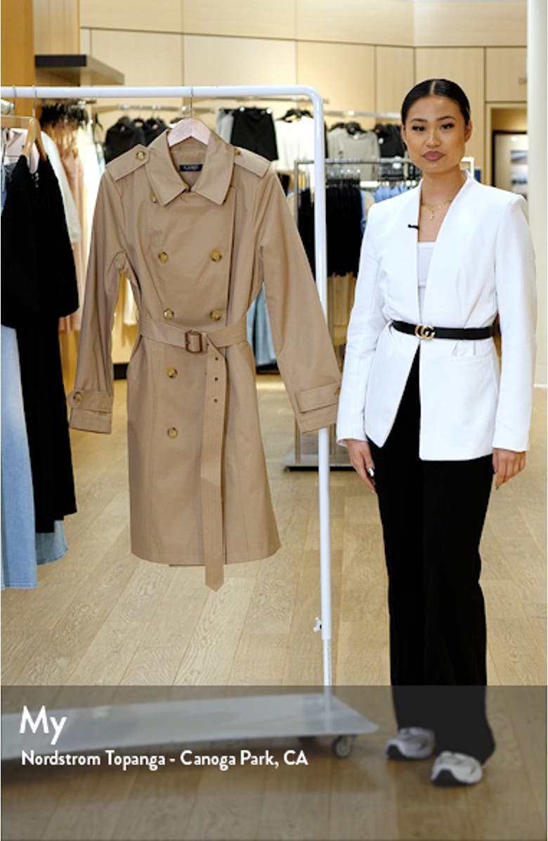 Water Resistant Belted Double Breasted Trench Coat, sales video thumbnail