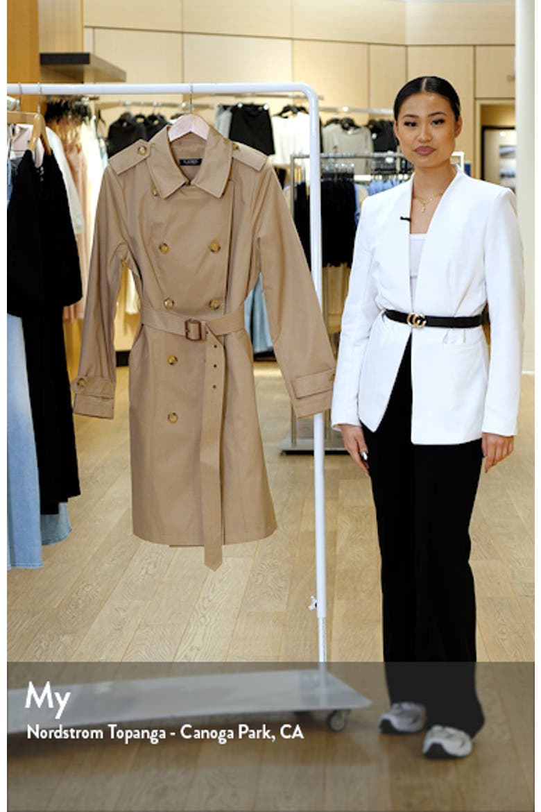 Water Resistant Belted Double Breasted Trench Coat video
