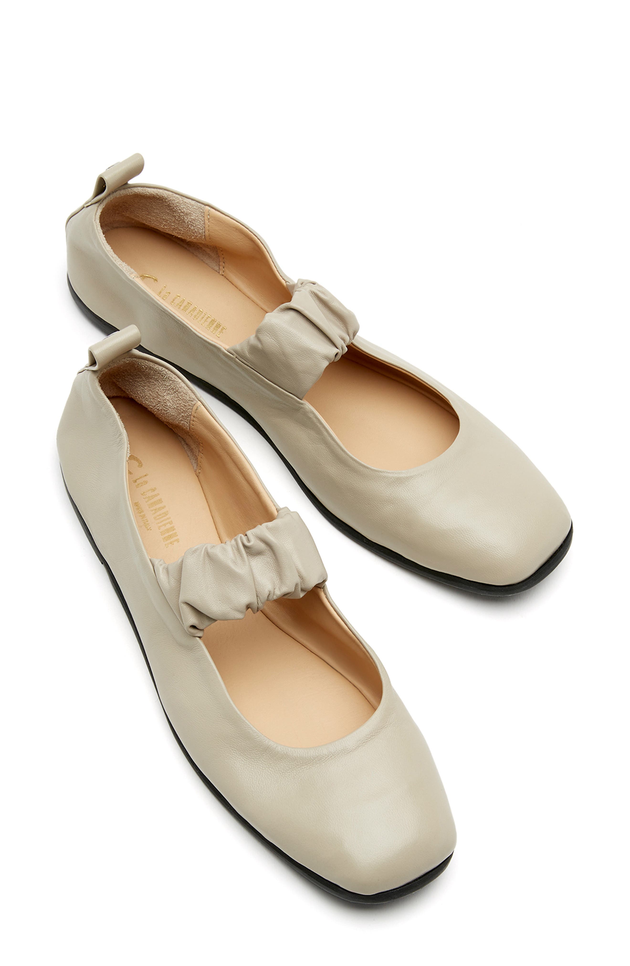 La Canadienne Grey City Dry<sup>™</sup> Waterproof Mary Jane Flat, Alternate, color, Beige Leather