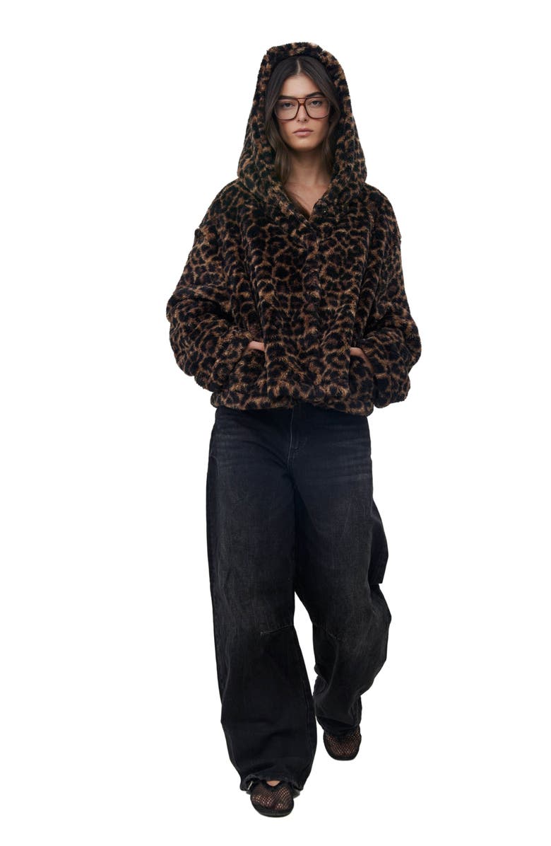 Gottex Beach Life The Leopard Hooded Coat, Main, color, Leopard