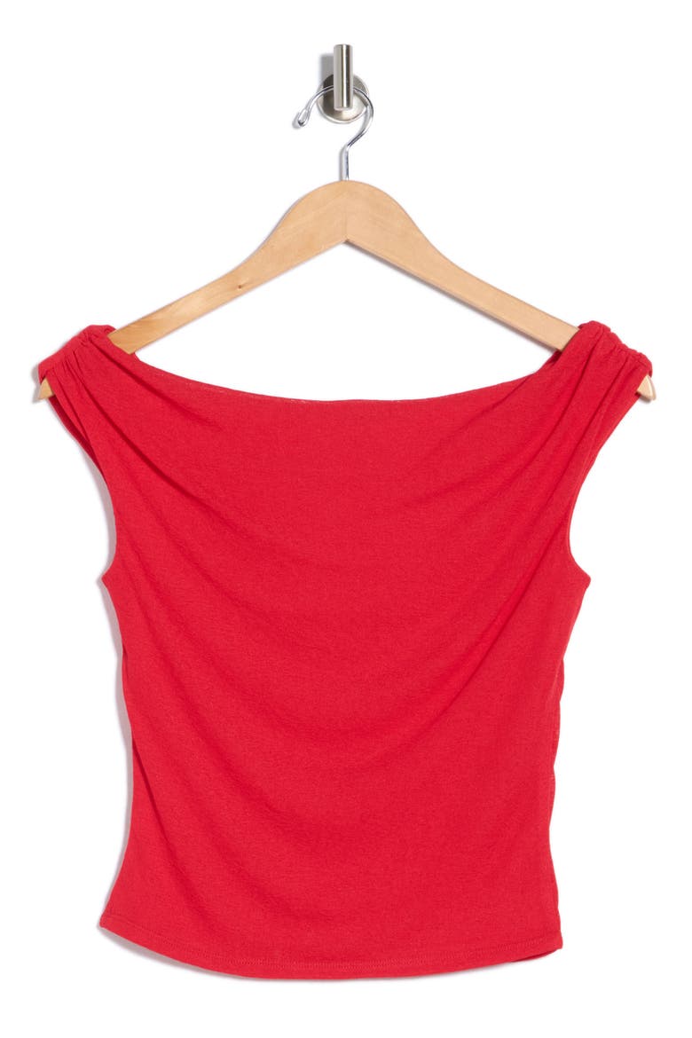 Drape Neck Off the Shoulder Top, Alternate, color, RED