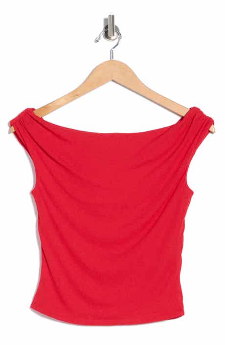 Madden Girl Drape Neck Off the Shoulder Top