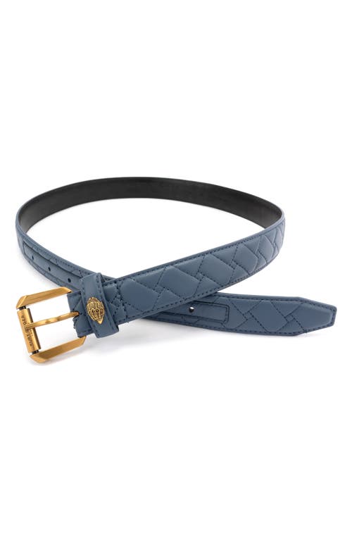 Kurt Geiger London Microquilt Leather Hip Belt In Blue