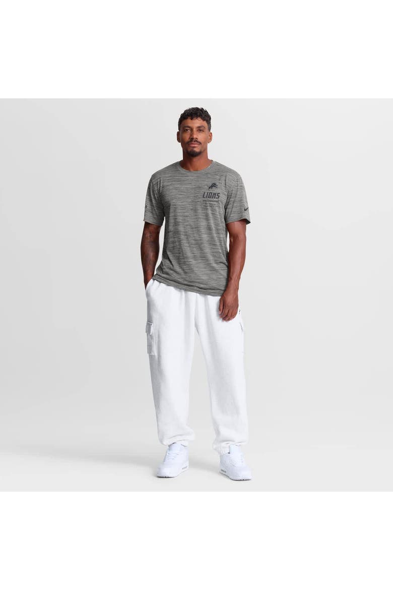 Men's Nike Gray Detroit Lions Sideline Double Covered Dri-FIT Velocity T-Shirt, Alternate, color, Gray