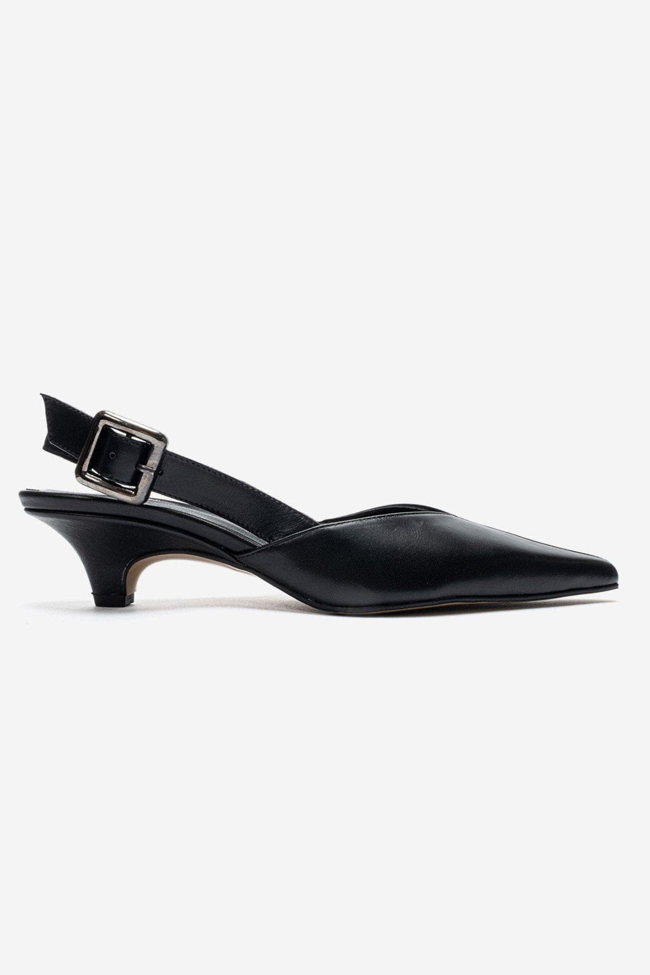 Dioris Leather Slingback Kitten Heel Pump, Alternate, color, Black