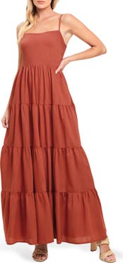 FLYING TOMATO Tiered Maxi Dress