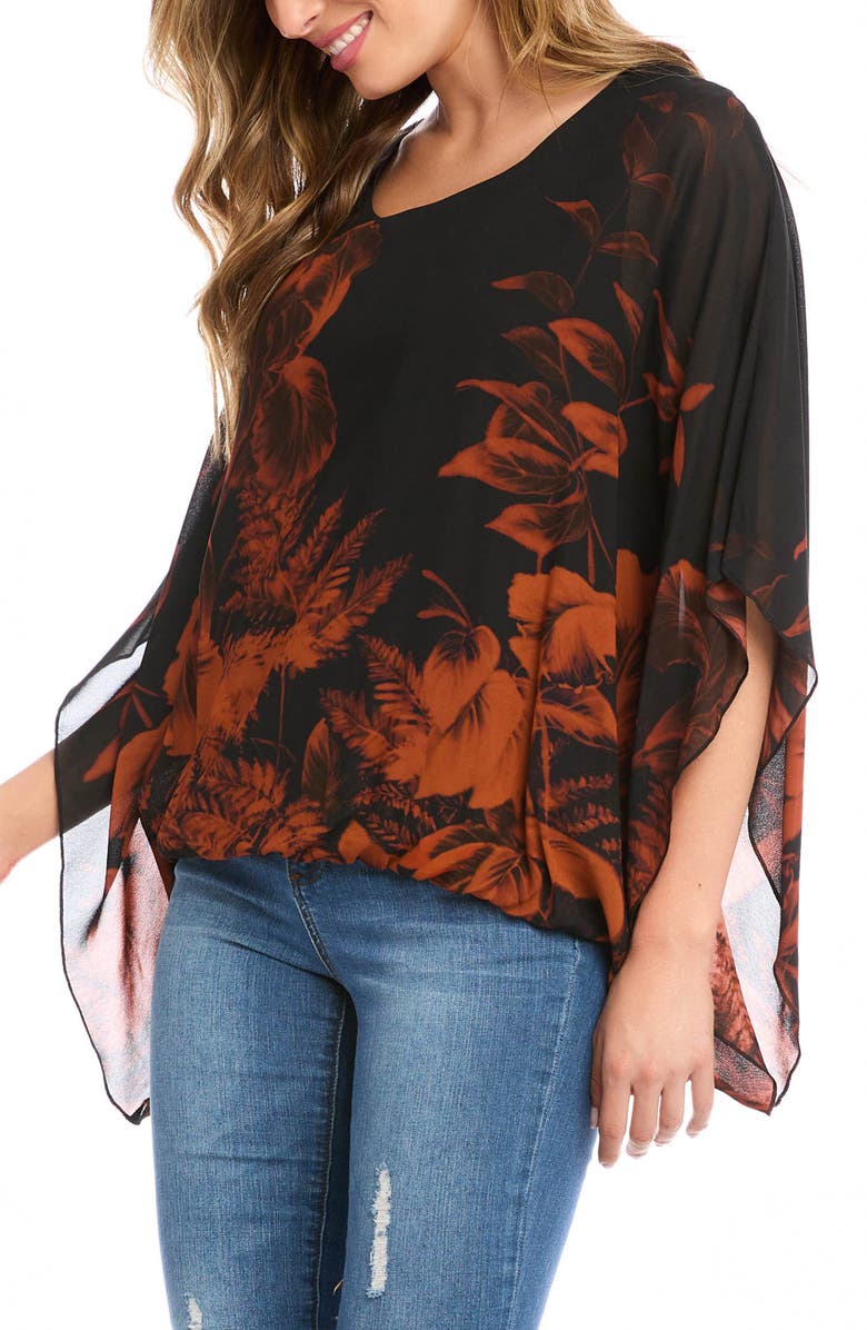 Karen Kane Blouson Scarf Top, Alternate, color, Print