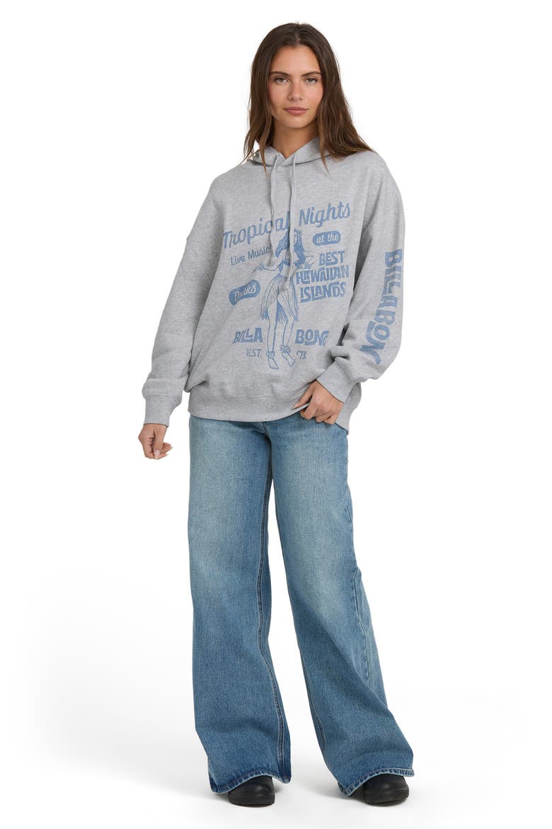 Vivid Oversize Cotton Blend Graphic Hoodie, Alternate, color, HEATHER GRASS