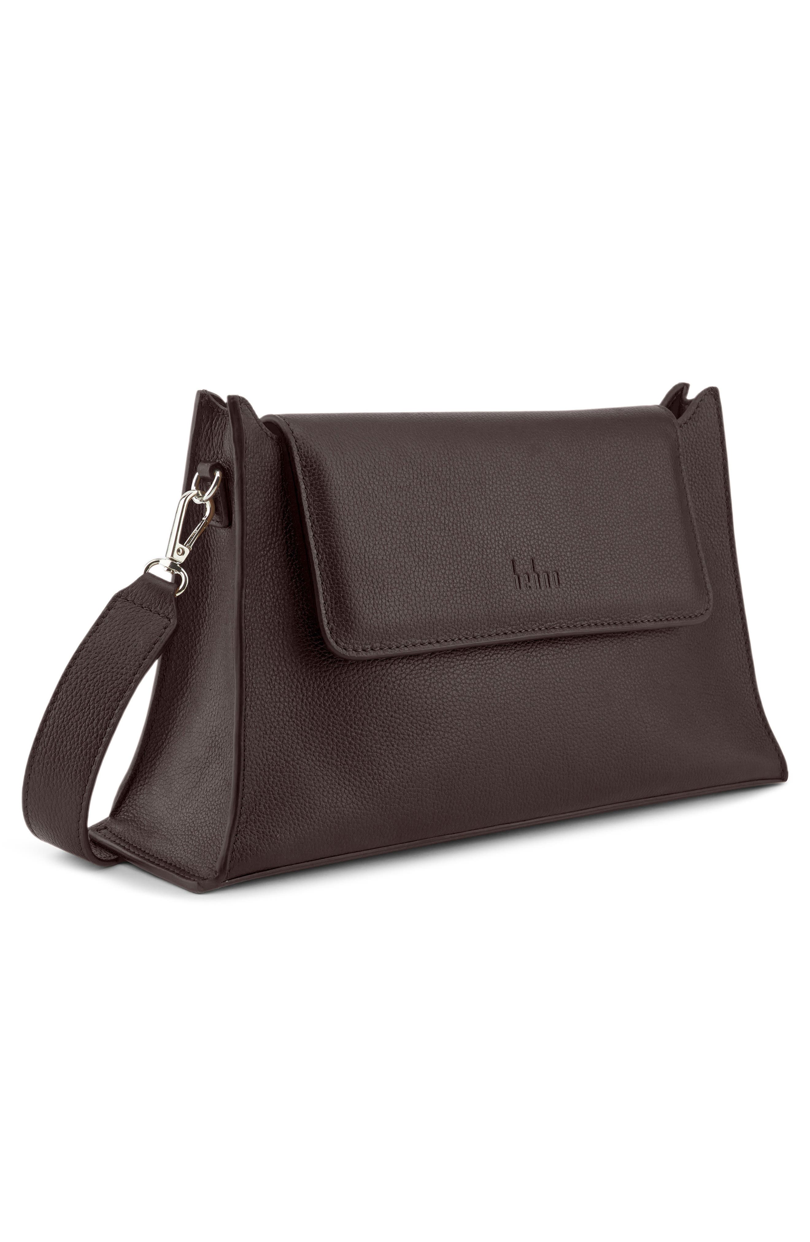 behno Winnie Pebble Leather Shoulder Bag, Alternate, color, Cacao