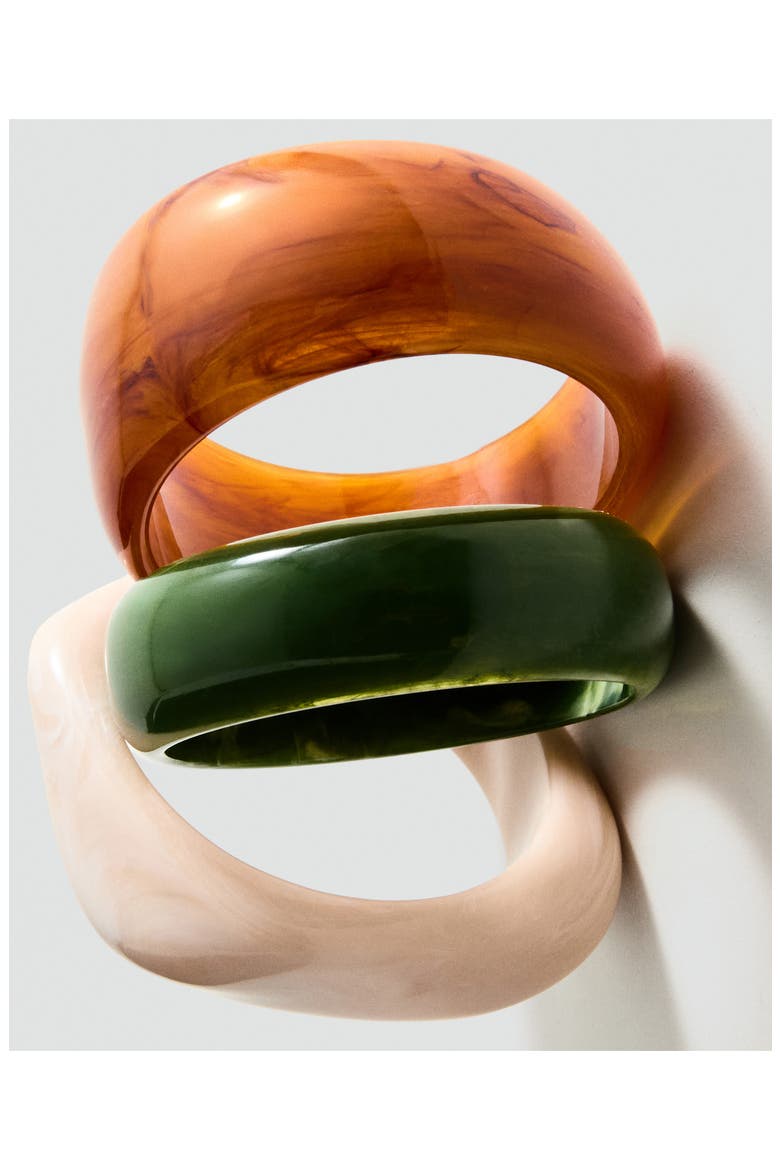 Set of 3 Assorted Bangles, Alternate, color, BROWN