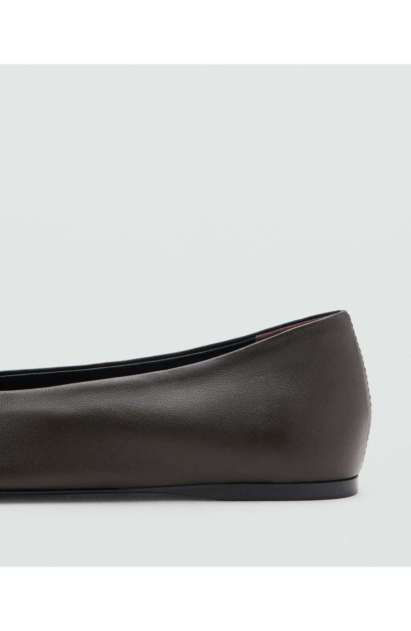 MANGO Pointed Toe Flat, Alternate, color, Chocolate