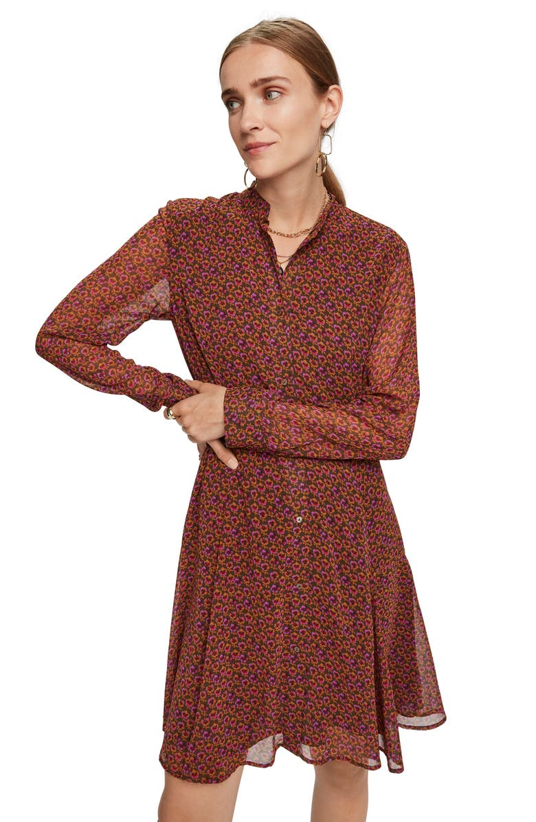 Scotch & Soda Long Sleeve A-line Dress, Alternate, color,