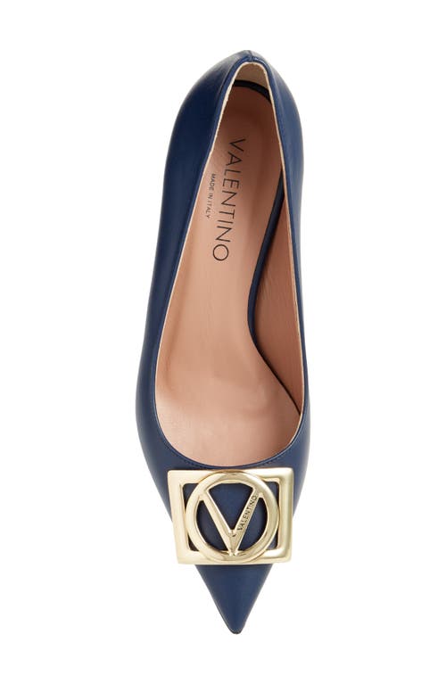 Valentino By Mario Valentino Doria Vlogo Kitten Heel Pump In Blue