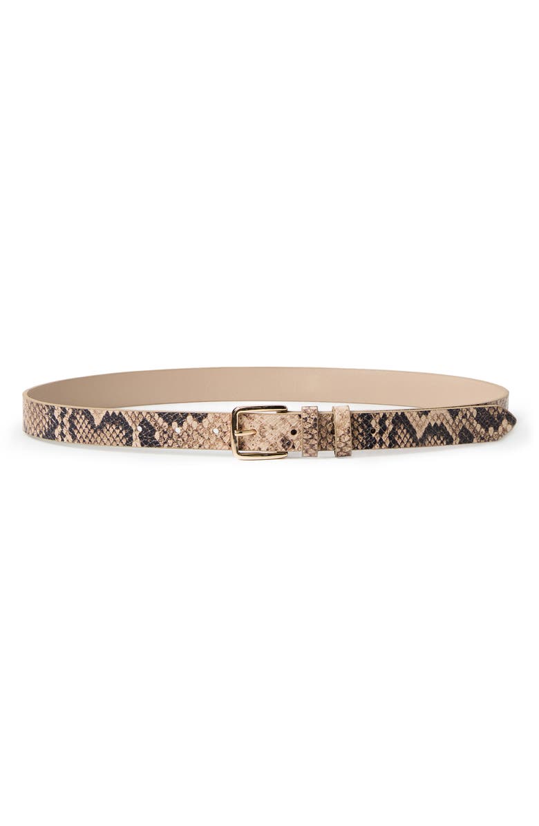PAIGE Macey Leather Belt, Main, color, Tan Multi