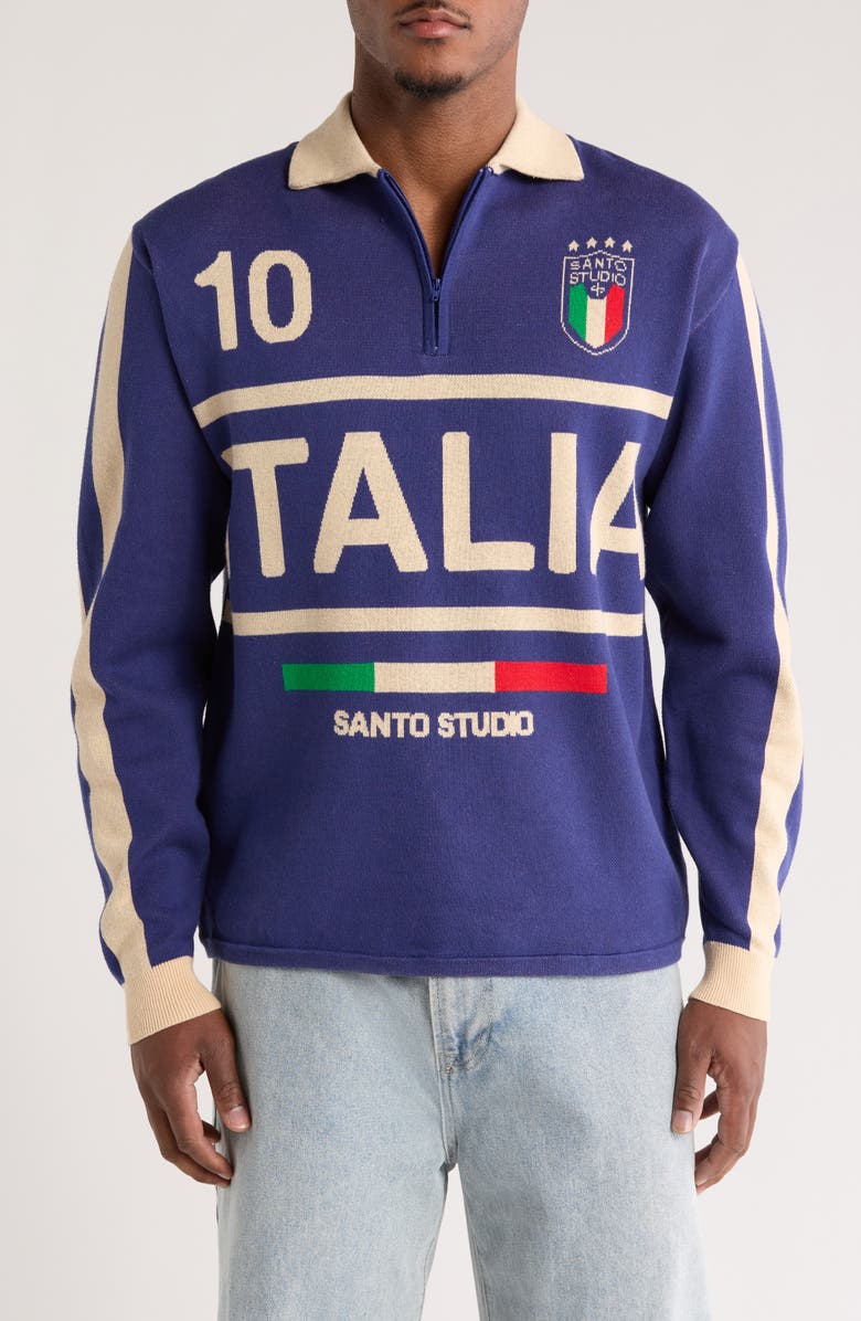 SANTO STUDIO Team Italia Half-Zip Sweater, Main, color, 