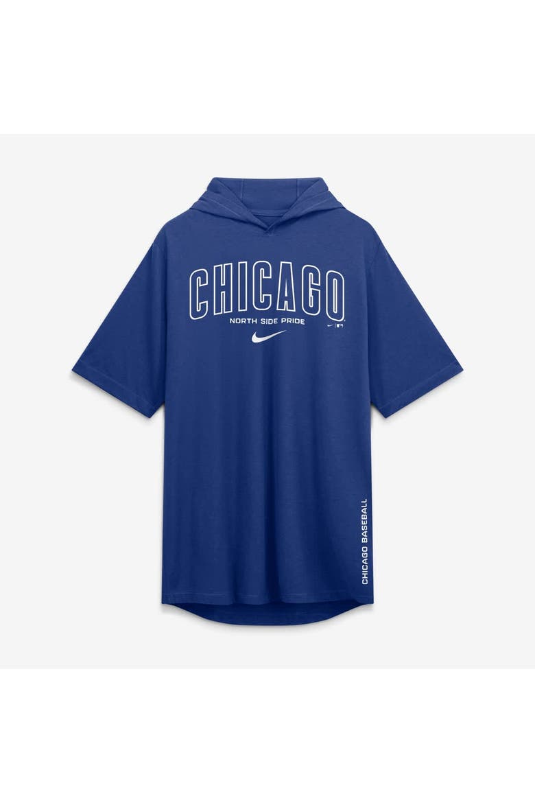 Men's Nike Royal Chicago Cubs Arched Wordmark Tri-Blend Hooded T-Shirt, Alternate, color, Royal