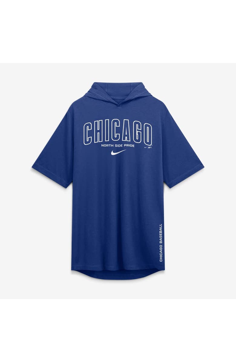 Nike Men's Nike Royal Chicago Cubs Arched Wordmark Tri-Blend Hooded T-Shirt, Alternate, color, Royal