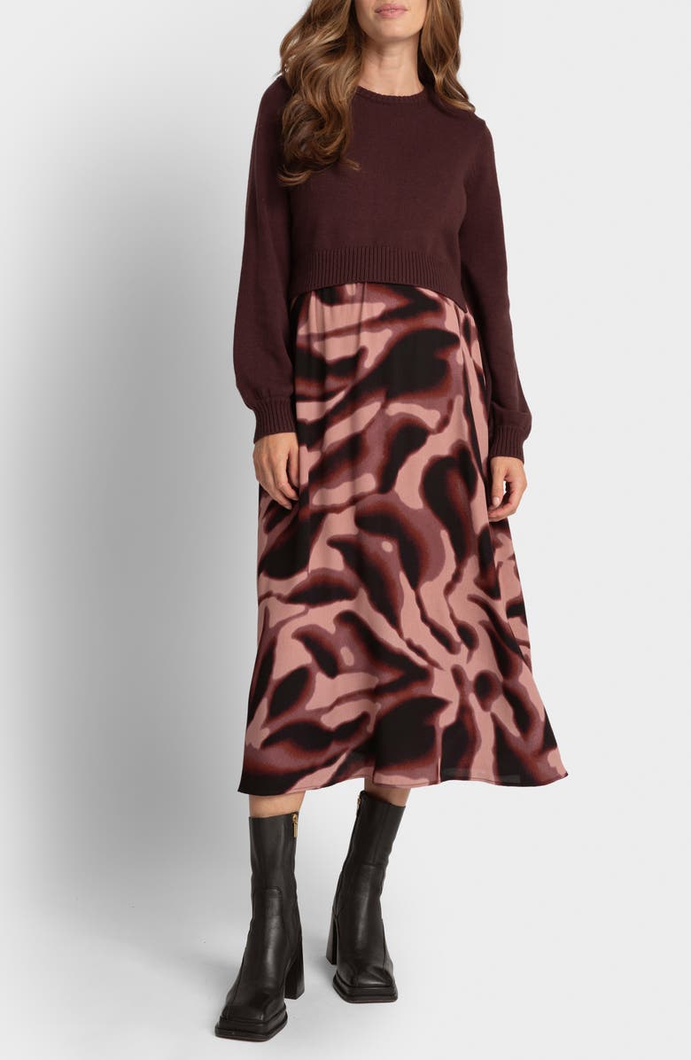 Seraphine Midi Dress & Sweater Maternity/Nursing Set, Main, color, 