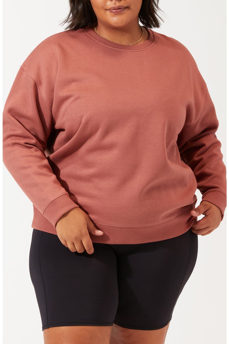Invincible Fleece Sweatshirt, Main, color, CINNAMON