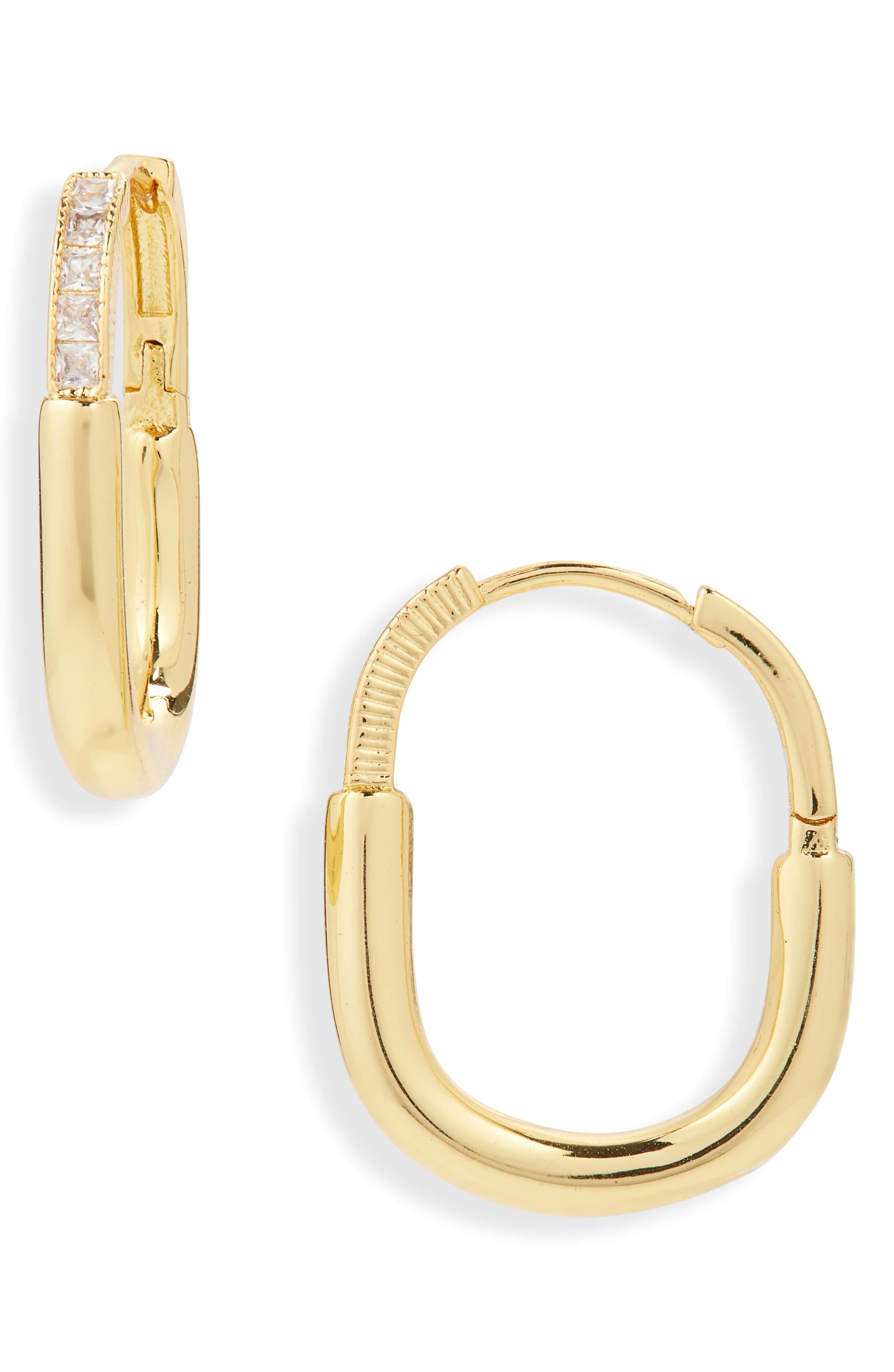Panacea Crystal Oval Hoop Earrings