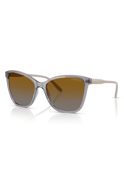 Vogue 56mm Polarized Butterfly Sunglasses In Transparent Grey