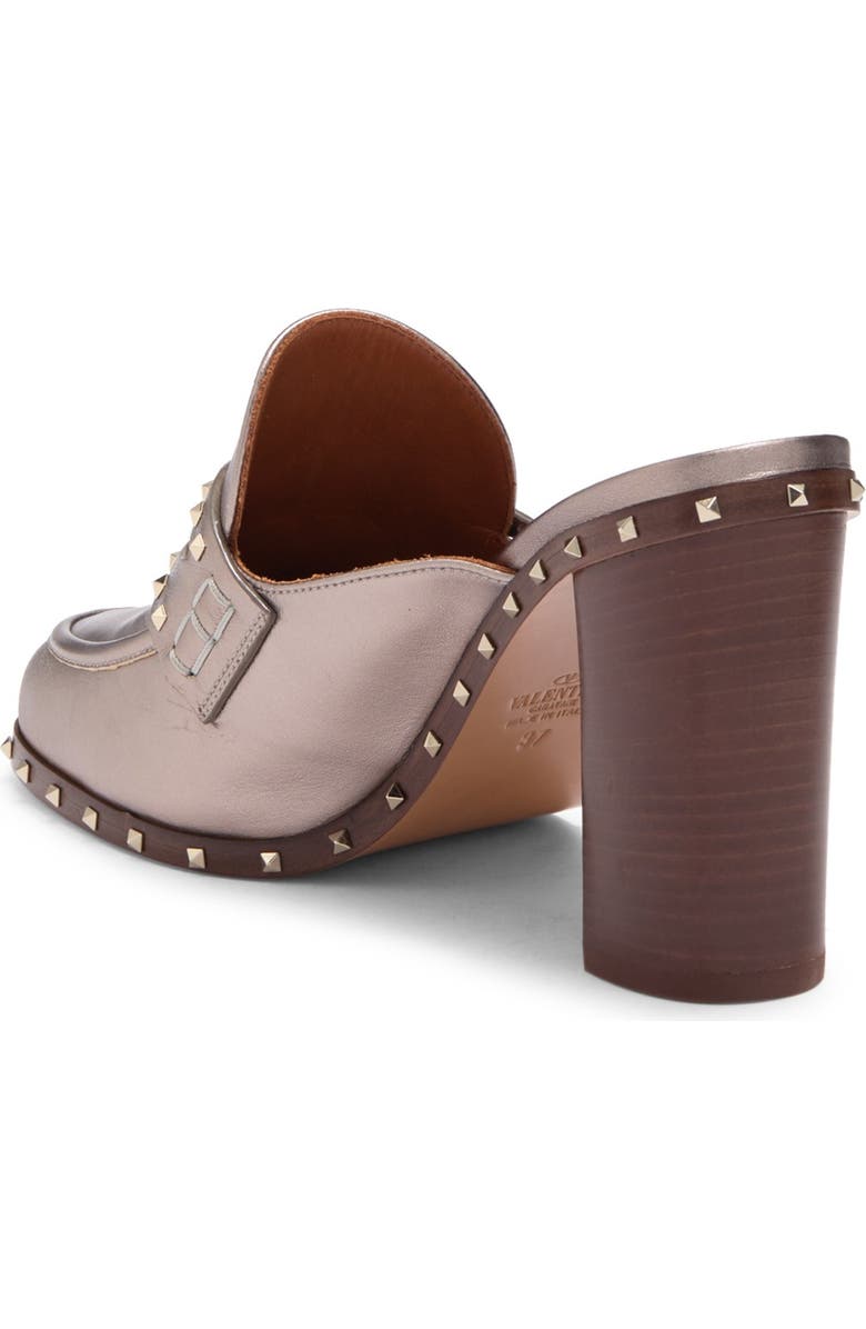 Valentino Garavani Penny Slot Strap Pyramid Stud Block Heel Mucle, Alternate, color,