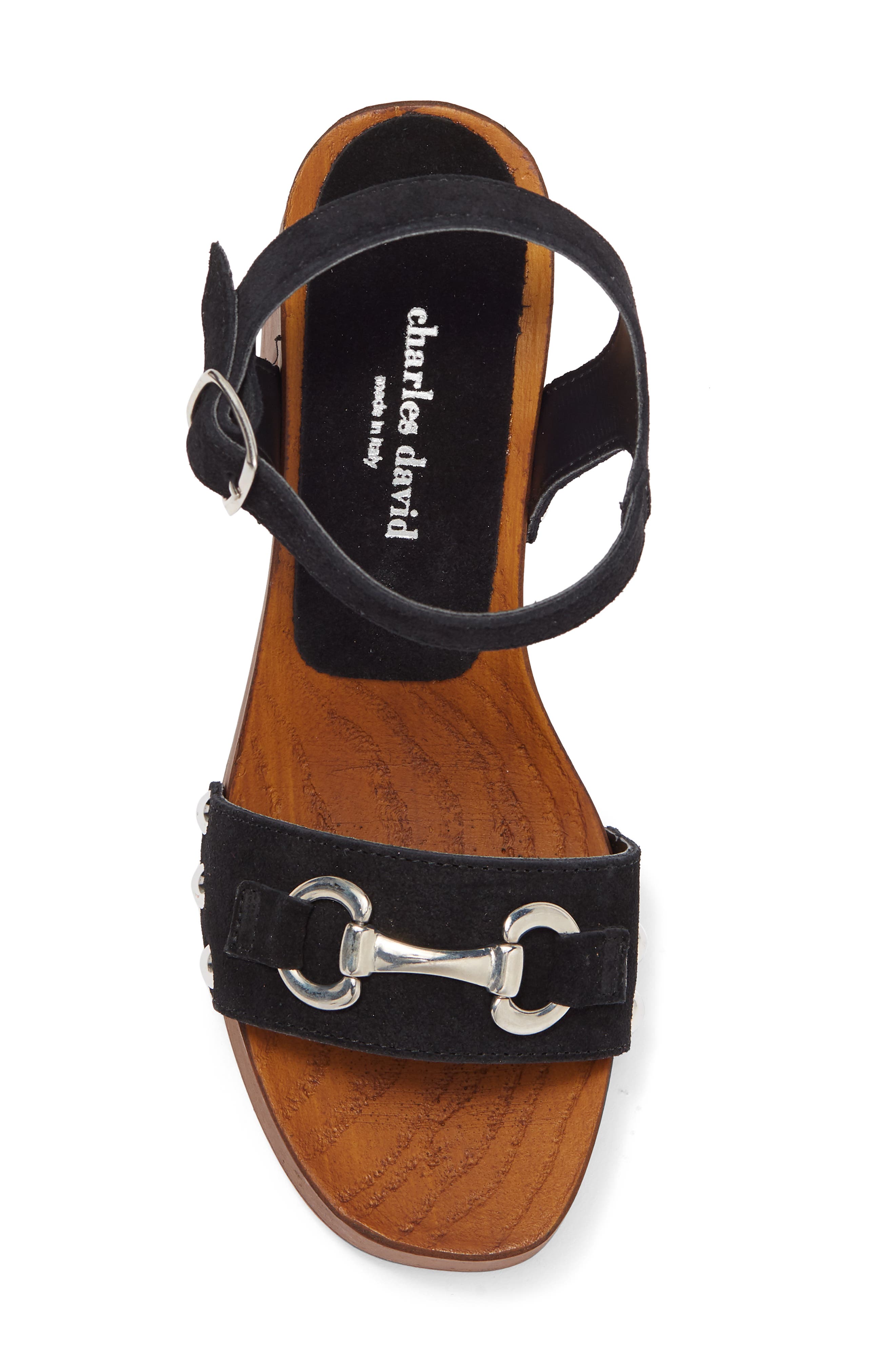 Charles David Exposed Leather Block Heel Sandal, Alternate, color, 