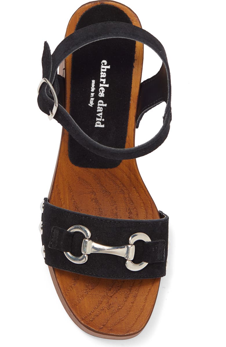 Charles David Exposed Leather Block Heel Sandal, Alternate, color,